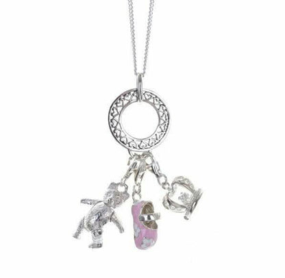 charm carrier pendant with three magical charms attached