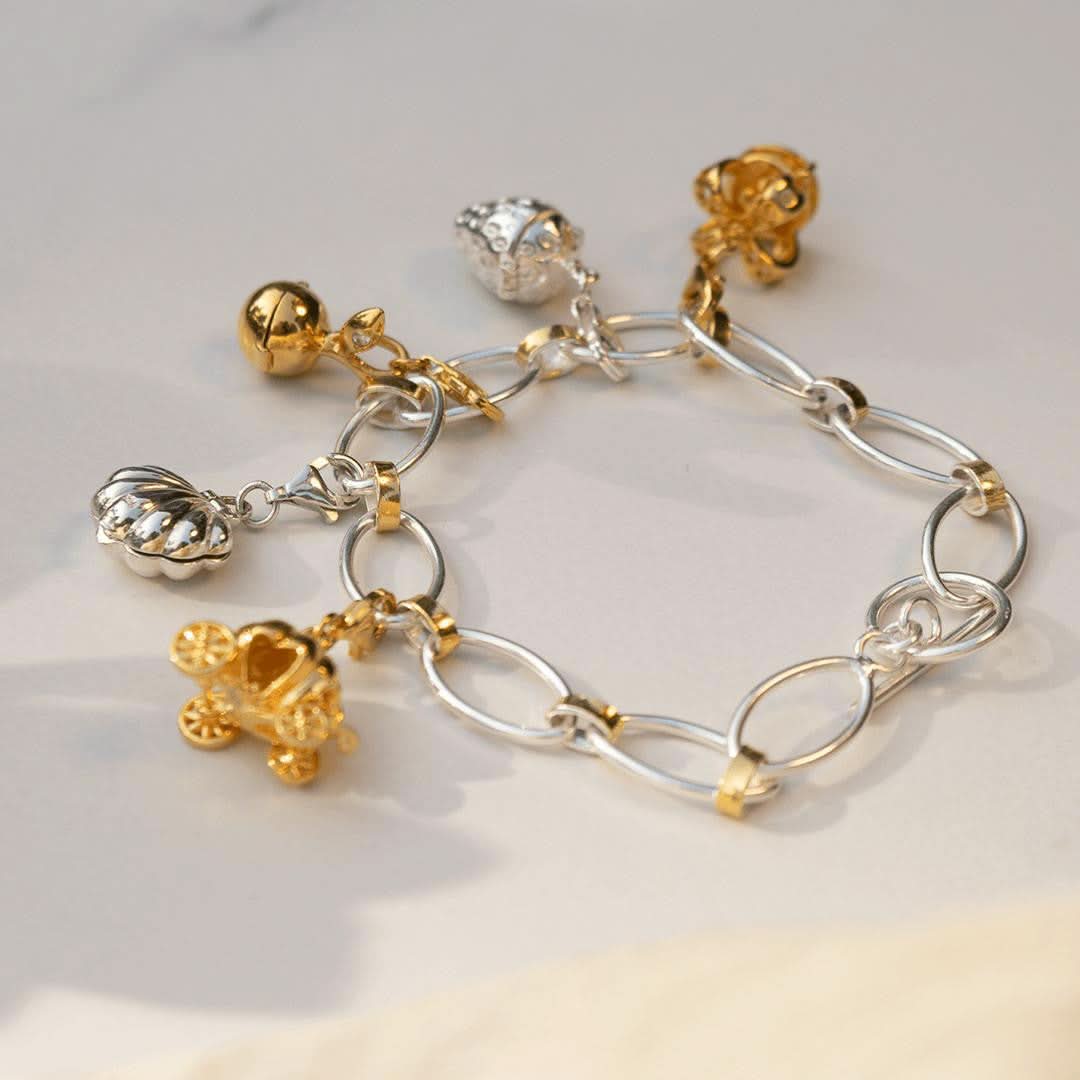 bracelet with five magical charms attached 