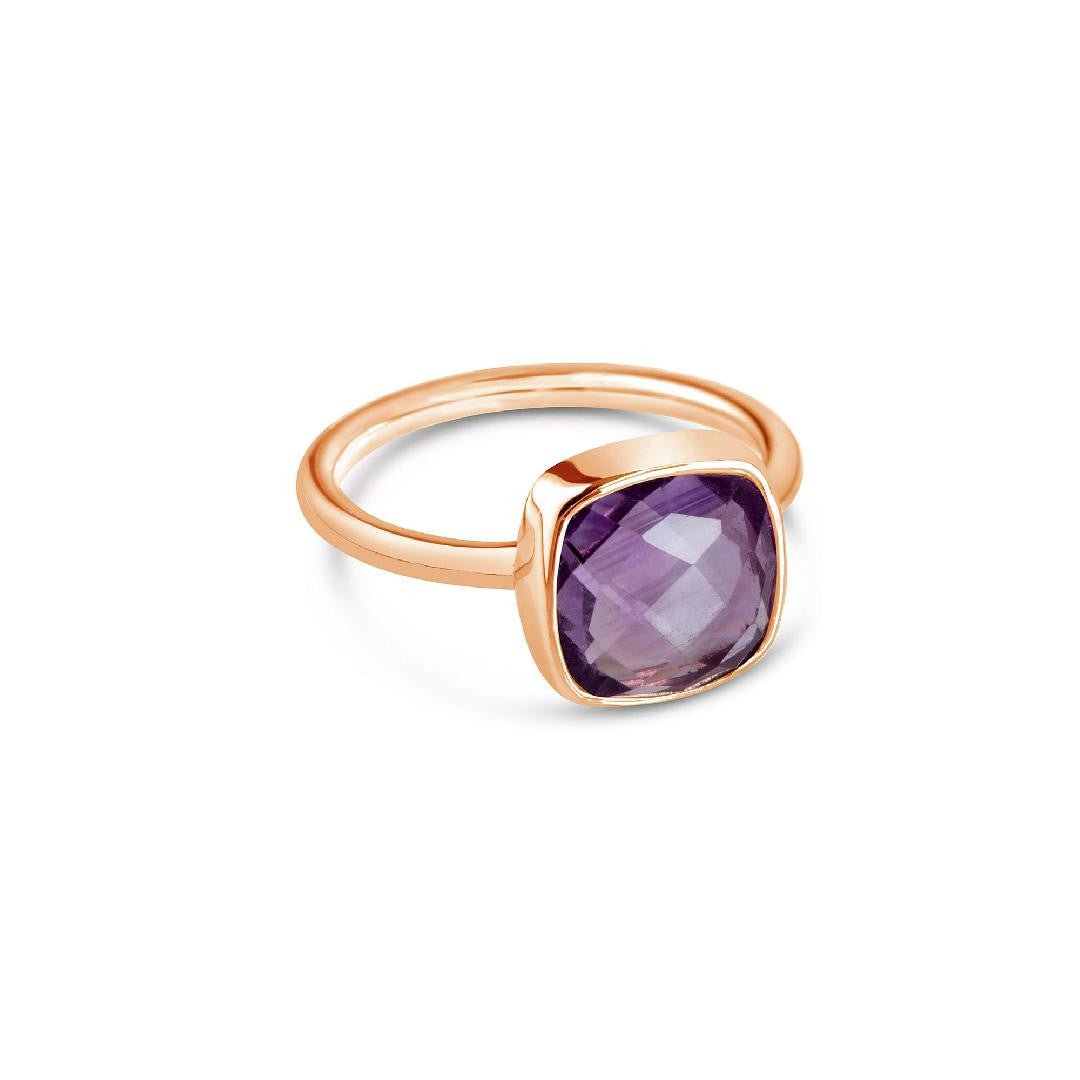 Lily Blanche Amethyst cocktail ring in rose gold
