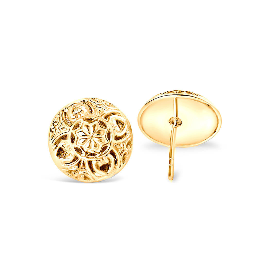 gold memory keeper earrings on a white background