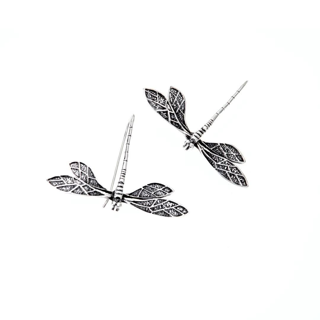 Silver Dragonfly Earrings