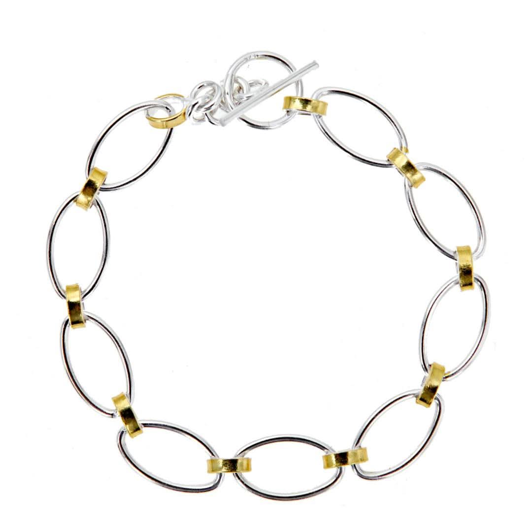 link charm bracelet on a white backgrounds