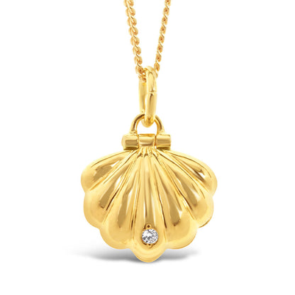 gold magical shell charm necklace