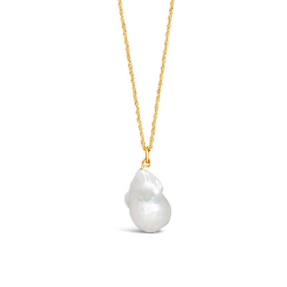 Men's Baroque Pearl Necklace | Ivory - Gold