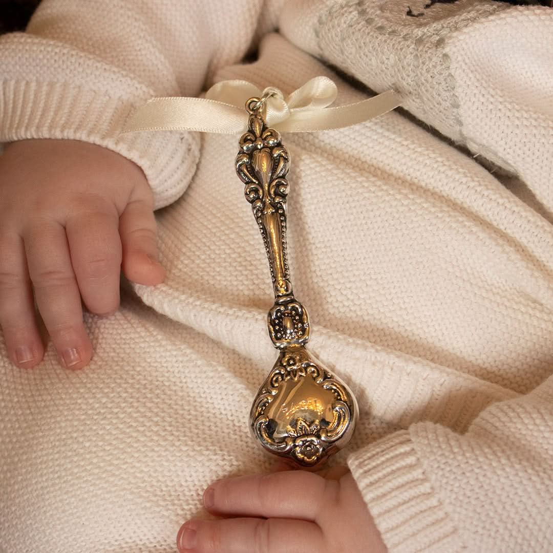 Solid Silver Baby Rattle + Engraving