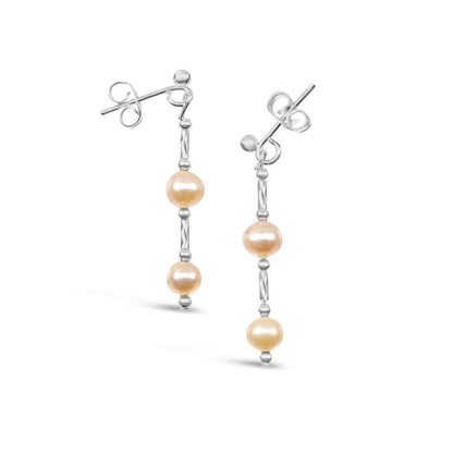 Twist Pearl Earrings | Champagne