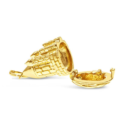 inside magical gold castle charm