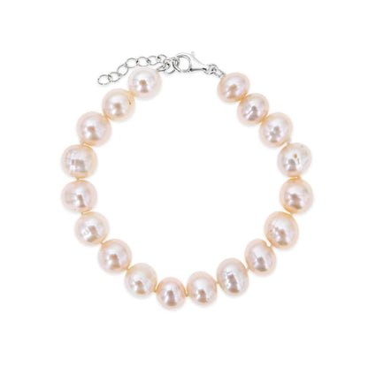 classic pearl bracelet in champagne on a white background