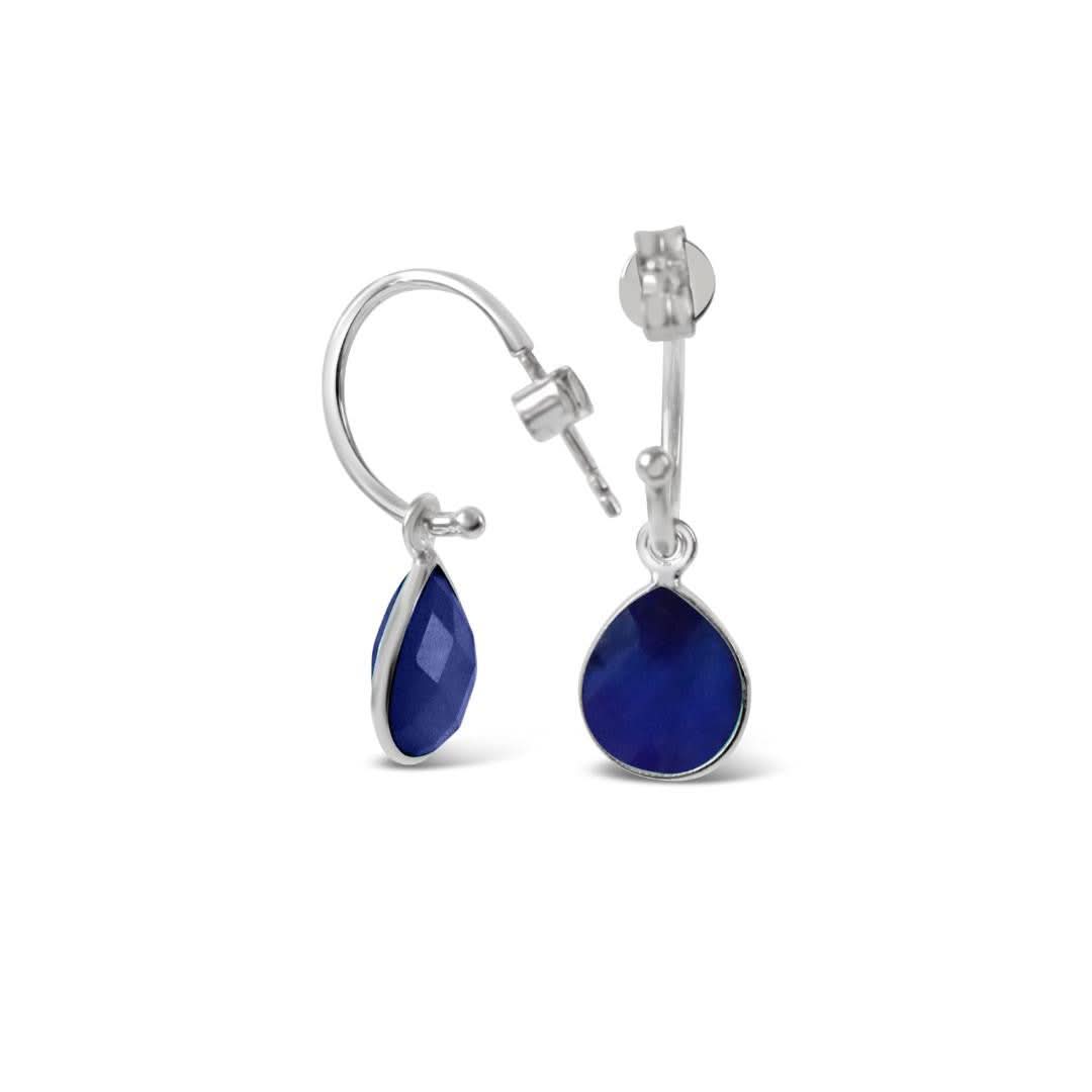 sterling silver sapphire earrings