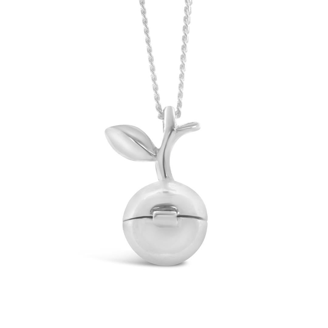 magical charm apple in silver on a white background