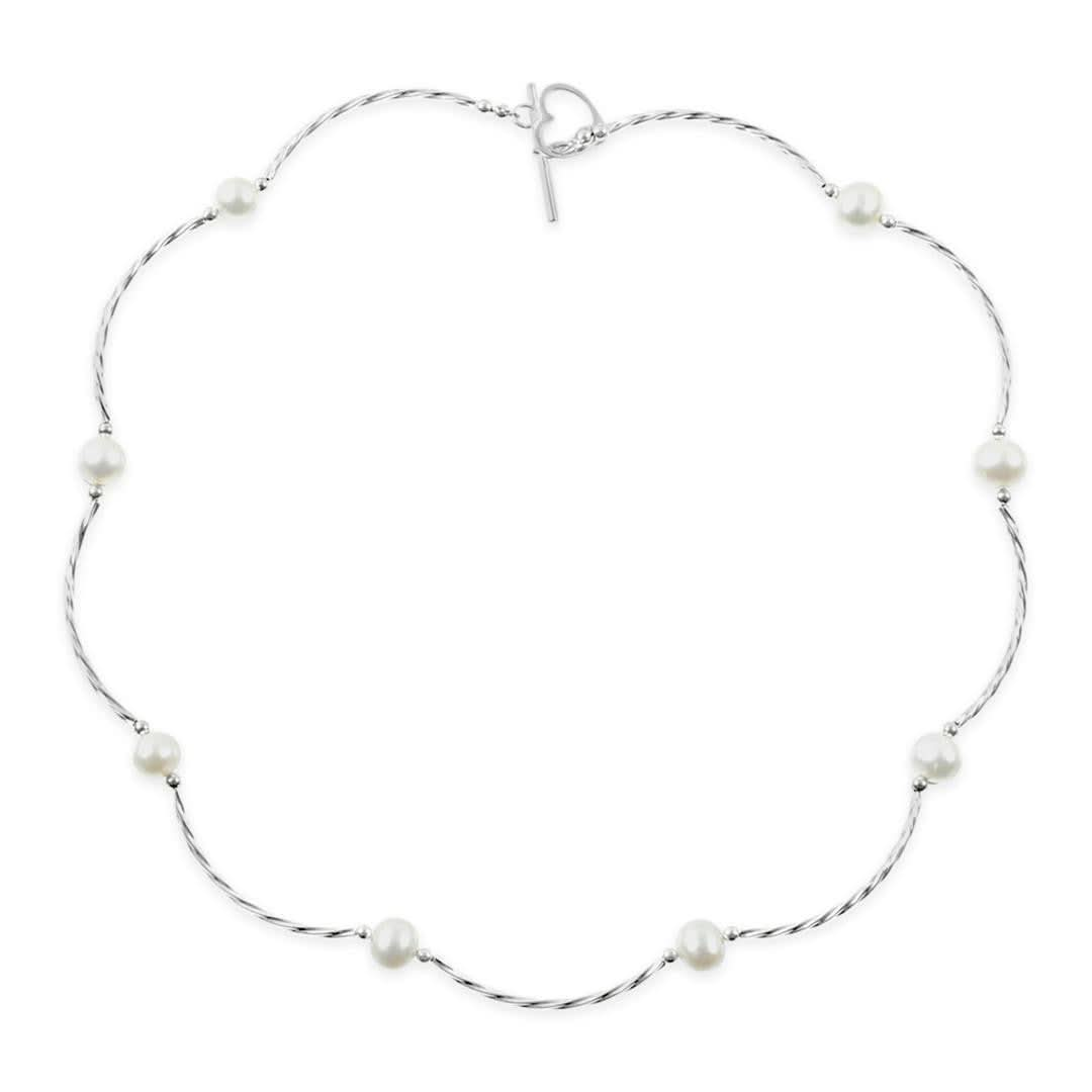 Twist Pearl Necklace Ivory Pearls