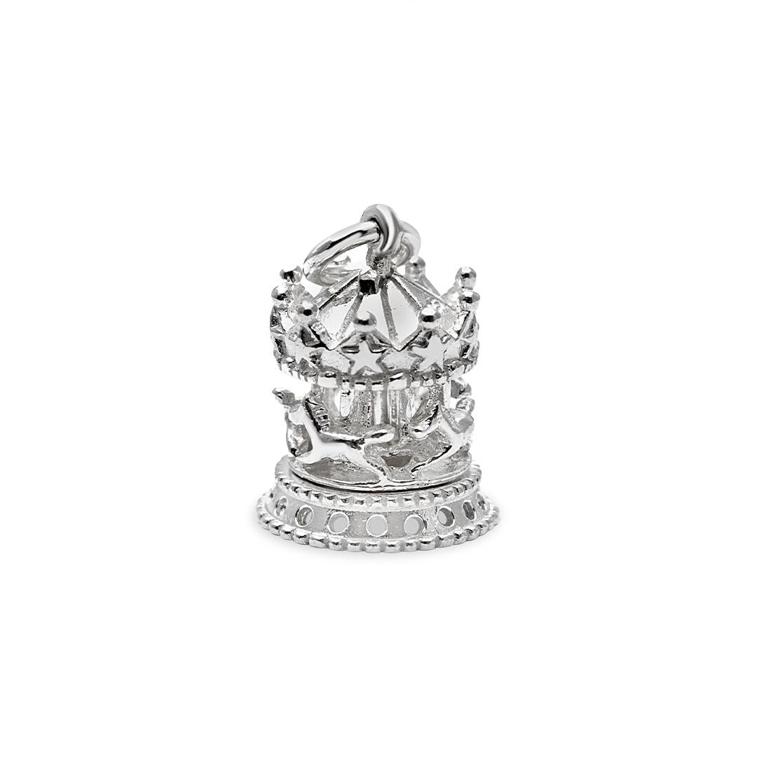 magical charm - carousel in silver on a white background