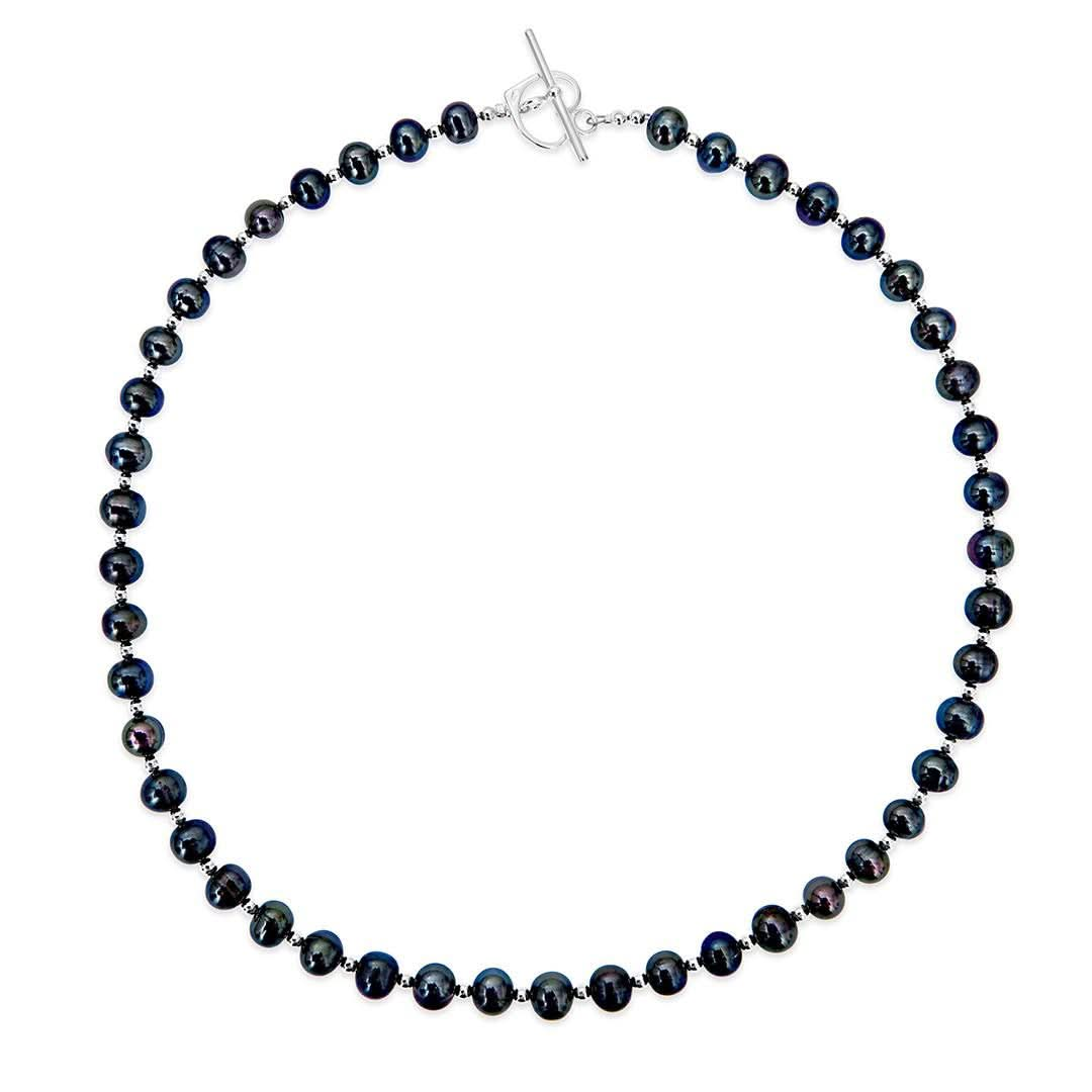 Sterling Pearl Necklace | Midnight