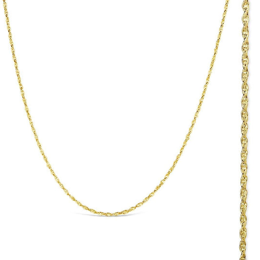 gold rope chain on a white background