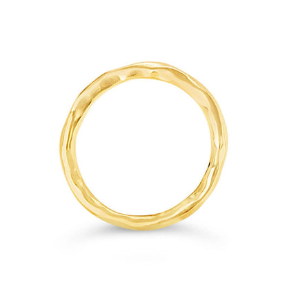 gold friendship band ring on a white background