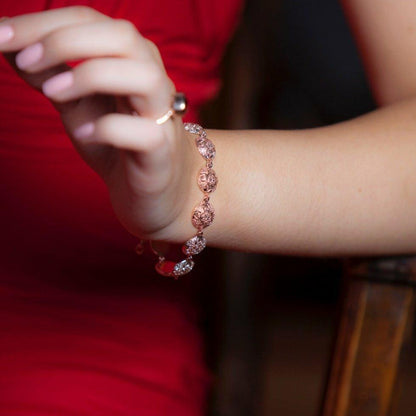 Lily Blanche rose gold vermeil Memory Keeper bracelet | women's bracelet modelled