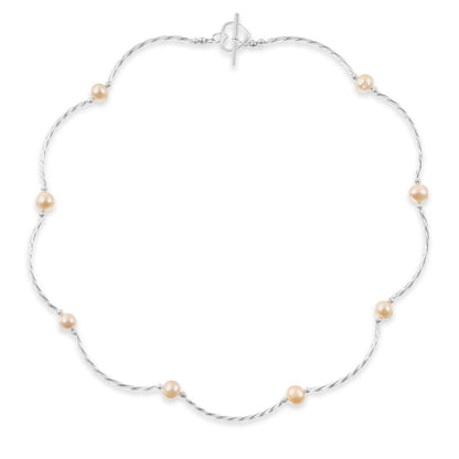 Twist Pearl Necklace | Champagne