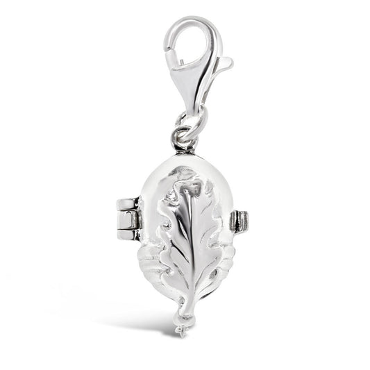 magical silver squirrel charm on a white background