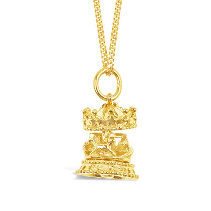 Gold Charm Necklace featuring a crousel