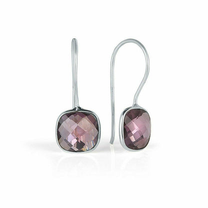 Lily Blanche Purple amethyst earrings in a silver setting