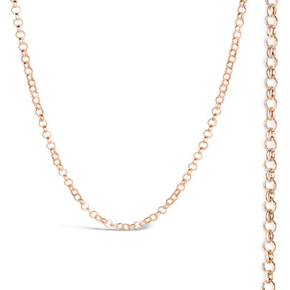 rose gold belcher chain on a white background