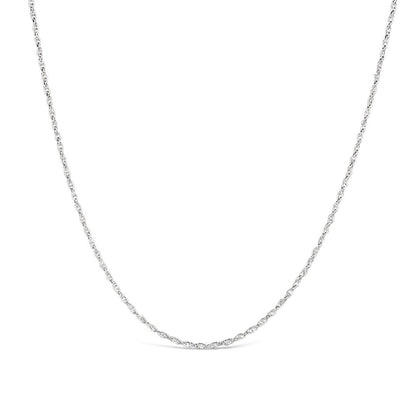 rope chain in white gold on a white background