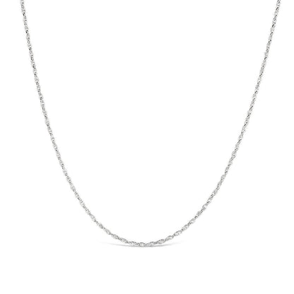 rope chain in white gold on a white background