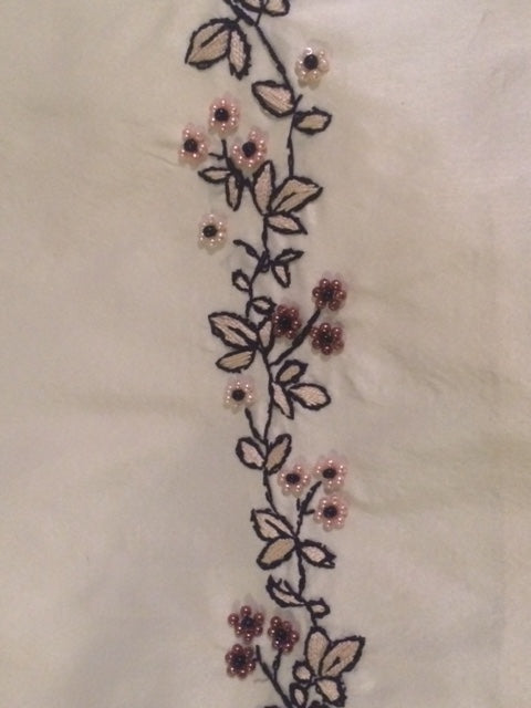 Part of my hand-embroidered silk wedding stole